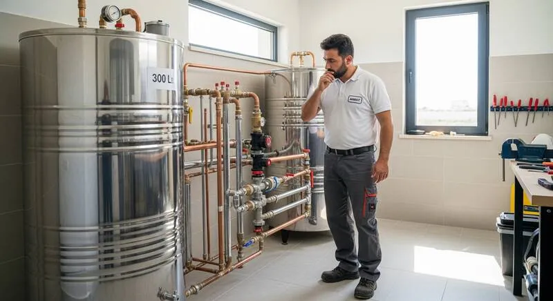 Sıcak su depolama sistemi güneş enerjisi ısı pompası ile Akdeniz villası - boyler kurulumu fiyatları Güneş enerjisi ısı pompası sıcak su depolama sistemi villa boyler kurulumu Akdeniz villası